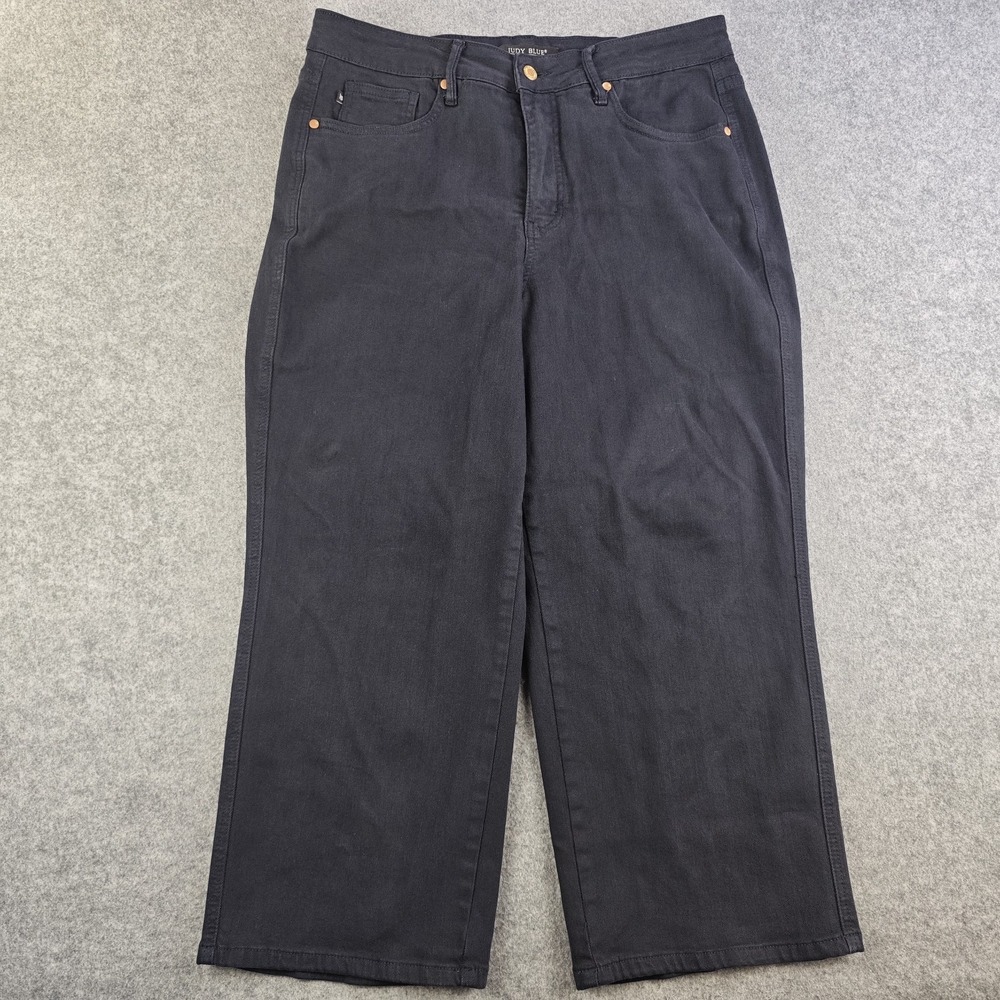 Judy Blue Capri Jeans Women's 16W Garment Dyed Blue High Rise Stretch